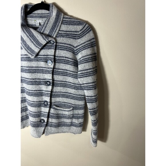 Horny Toad Women's Large Gray Boiled Wool Angora Nylon  Sweater Jacket - Picture 12 of 14